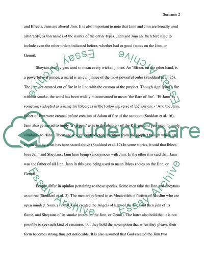 Comparing Cosmology of the Jinn in two Distinct Places
