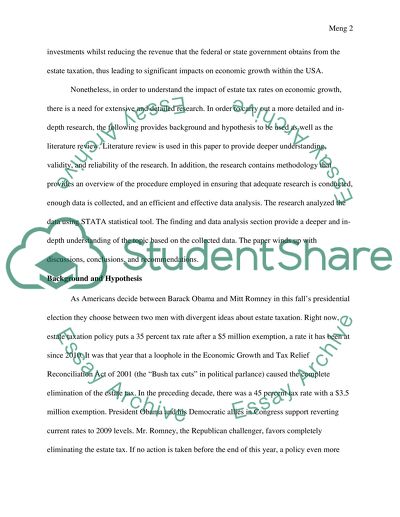 The Relation between Estate Taxation and Equitable Growth
