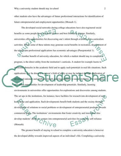 Why a University Student Should Stay in School