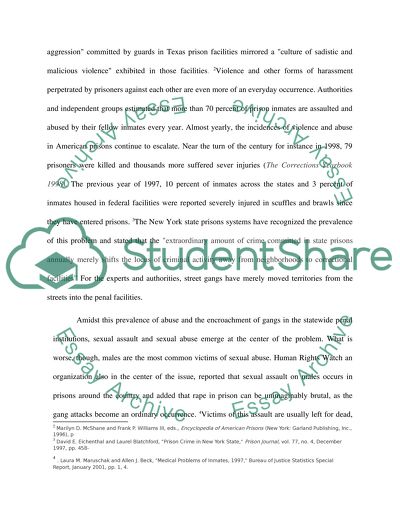 Sexual Assualt in the US Prisons