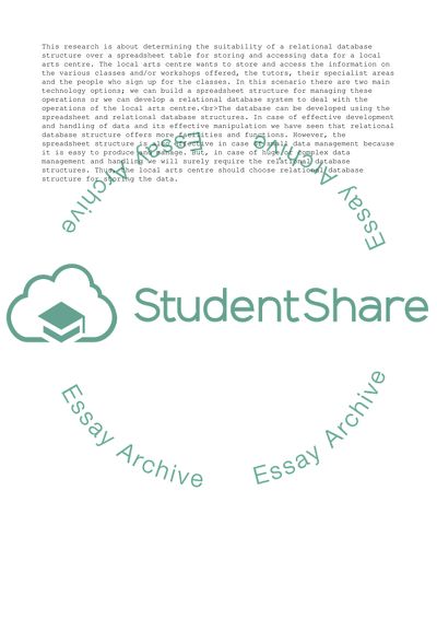 Suitability of a relational database structure rather than a spreadsheet table
