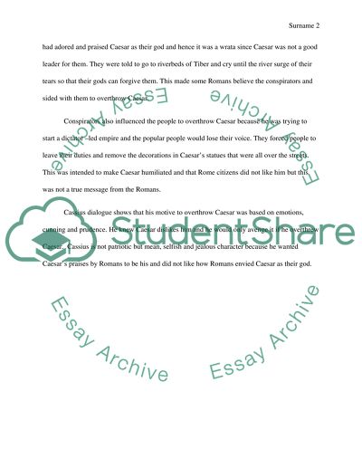 The Analysis of The Murder of Caesar