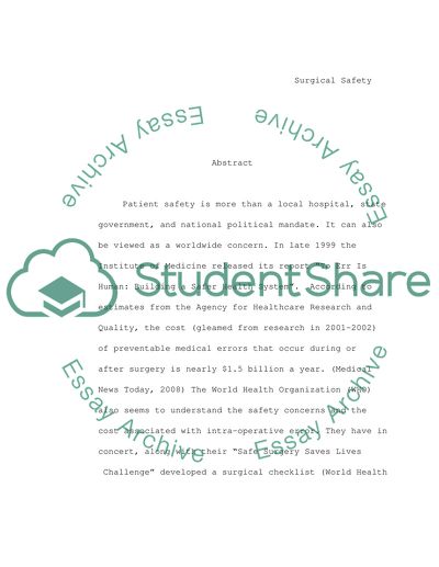 The Highly Reliable Surgical Team