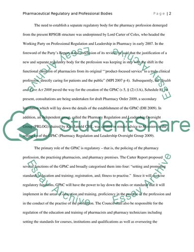 The Future Pharmaceutical Regulatory and Professional Bodies and Their Impact on Practicing Pharmacists