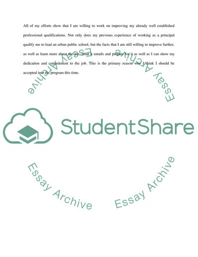 Reapplication for Prnicpal Training Program