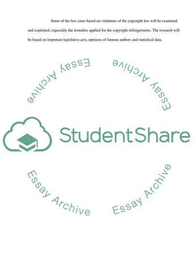 Copyright Infringements and Intellectual Property