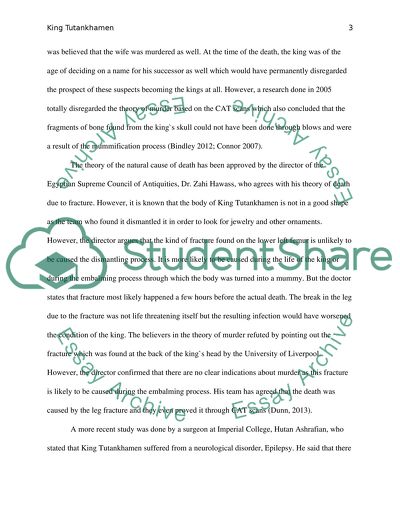 The Death of King Tutankhamun of Egypt