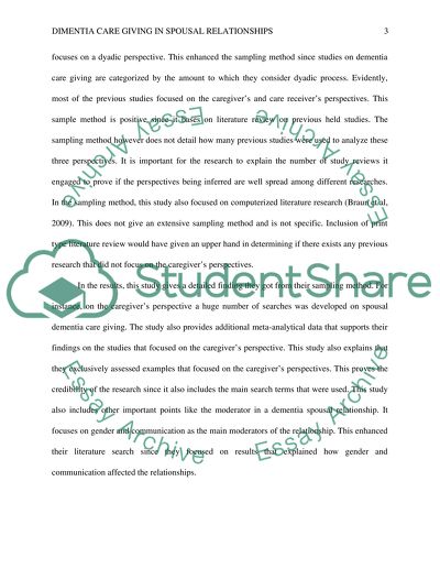 Dementia caregiving in spousal relationships