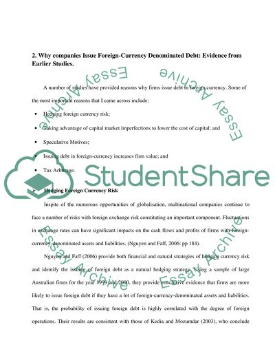 International Financial Management - Currencies and Costs