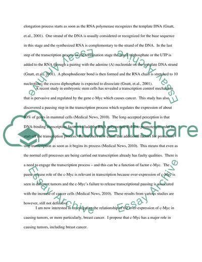 The Relationship of the Over-Expression of C-Myc in Causing Breast Cancer
