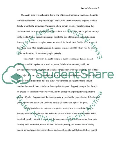 In Support of the Death Penalty