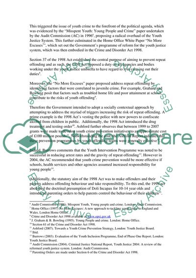 Youth Justice in England and Wales