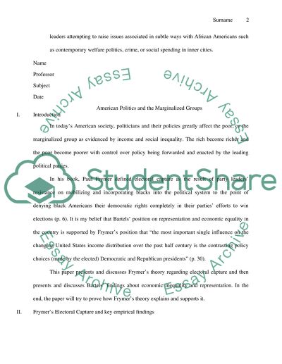 American Politics and the Marginalized Groups