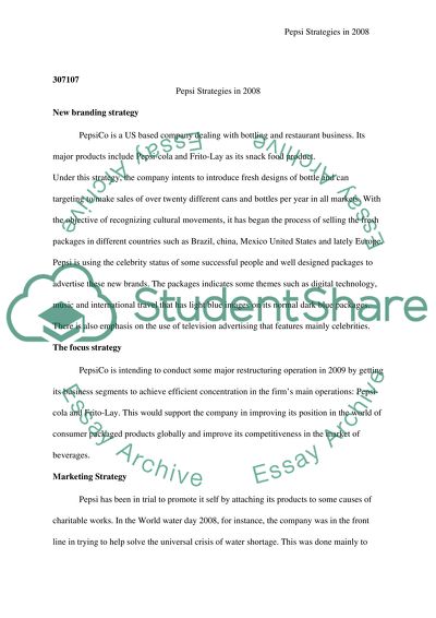 Pepsi Strategies in 2008