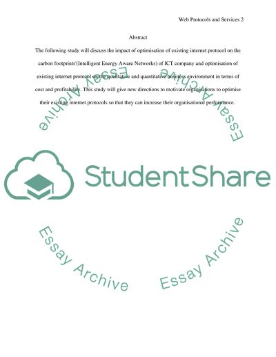 Optimisation of Web Protocols and Services