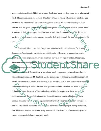 Use of Animals in Entertainment