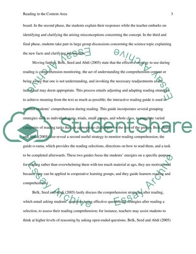 Reading Reflection on Selected Journal Articles: