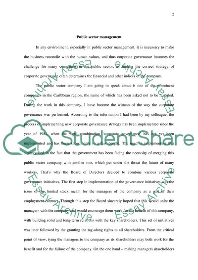 Public Sector Management