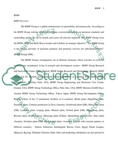 Corporate Operations of the BMW Group