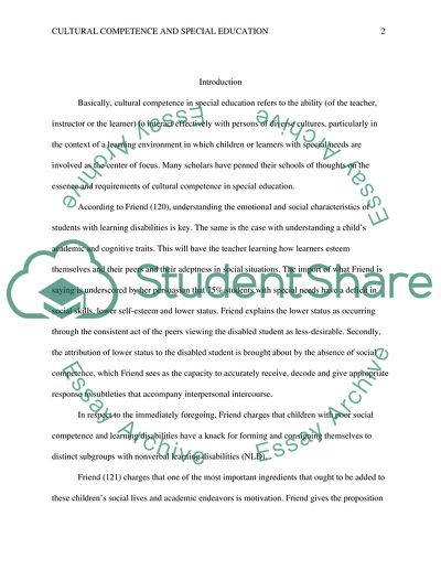 Cultural competency and special education