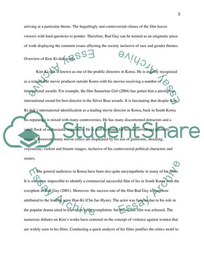 Gender Portrayal in the Film Bad Guy