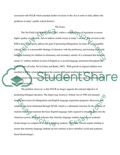 Contemporary Issues of NCLB - The No Child Left Behind Act