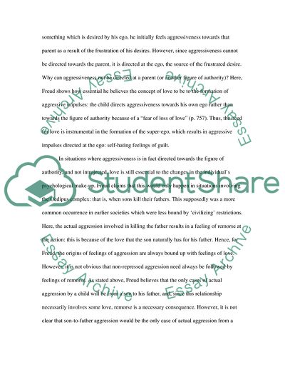 Love and Aggressiveness in Freuds Civilization and Its Discontents