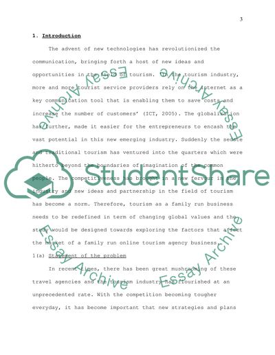 The Factors Affected the Market of a Family Run Online Tourism Agency Business