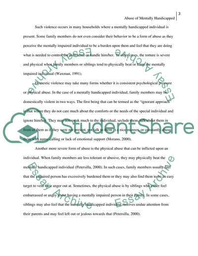 Abuse of Mentally Handicapped