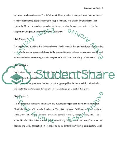 Translating the Essay into Film and Installation