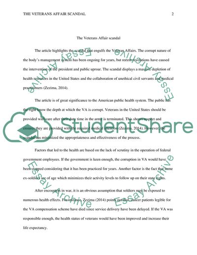 The Veteran Affairs and Healthcare