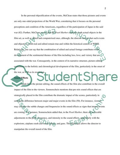 Sentimentality in the Pictures and Sound Effects of Pearl Harbor