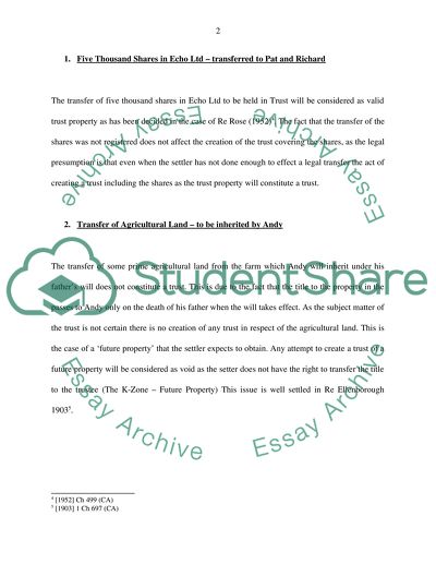 Equity and trusts Master Case Study