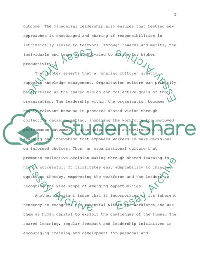 Creating a knowledge sharing culture (Chapter 11)