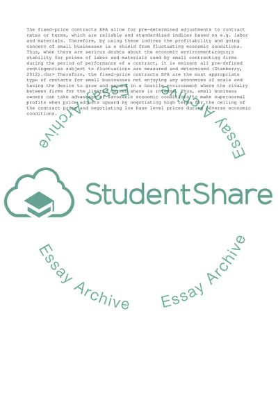 The Fixed-Price Contracts EPA