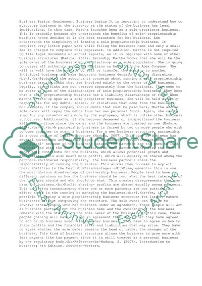 Description of Business Structuring