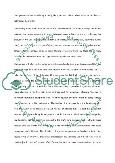 Free Will and Determinism