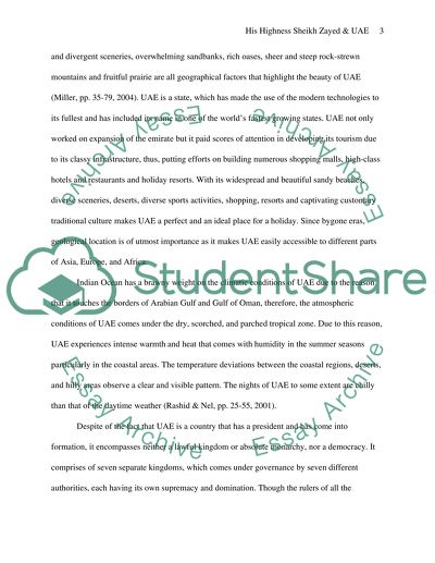 His Highness Sheikh Zayed and UAE