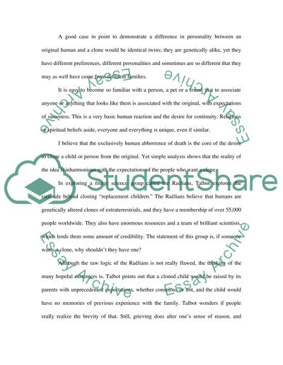 The Ethical Aspects of Cloning