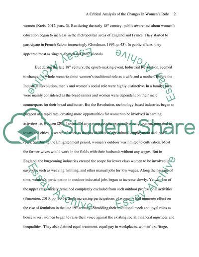 WOMENS ROLE IN HISTORY FROM 1700 THROUGH PRESENT, THEIR SOCIAL CHANGE TO SOCIETY