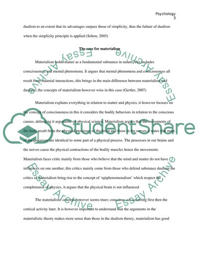 Hart -- Argument for Dualism and Sehon -- Substance Dualism and Simplicity