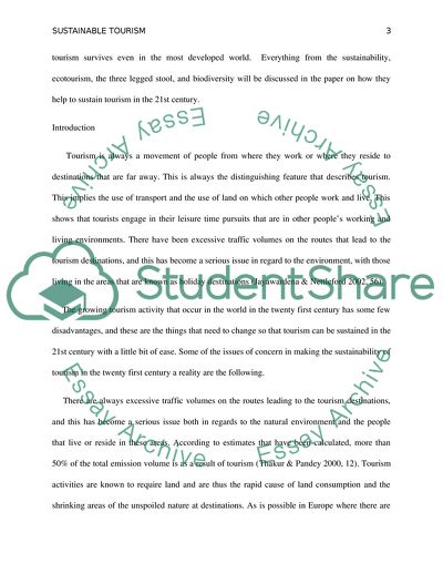 Can Tourism Be Sustainable in the Twenty First Century