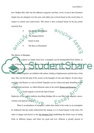 Oedipus Rex: a critical literary review