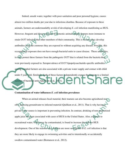 Role of Animals in E Coli Infection