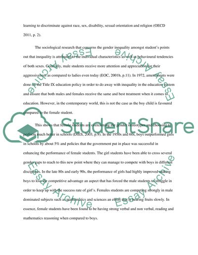 Gender Inequality in the UK Education System