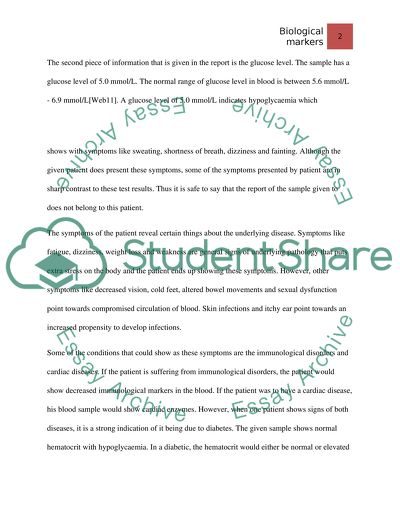 Biological Markers - Nutritional Status of an Individual