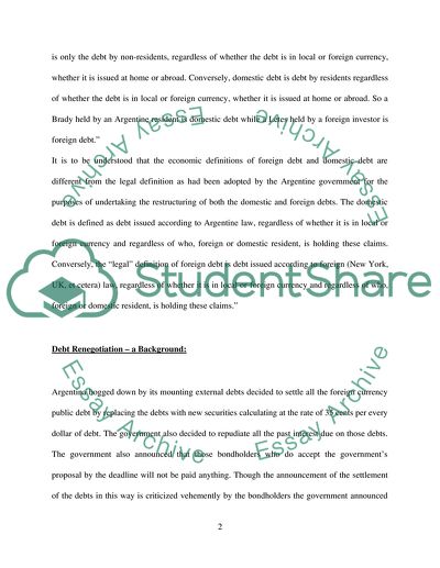 Argentinas Foreign Debt Restructuring