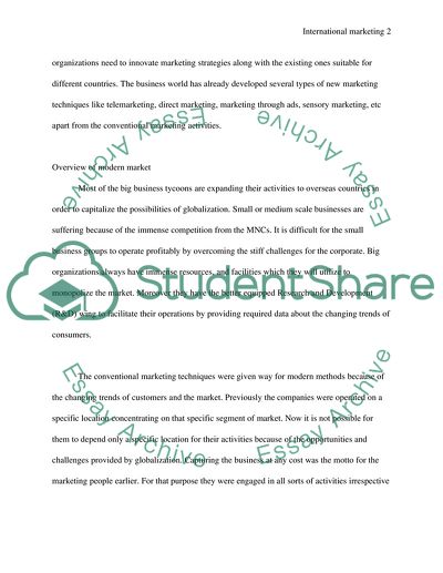 International Context in Marketing