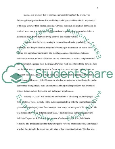Detecting Suicidality from Facial Appearance