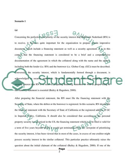 The Perfection and Priority of the Security in Rabobank Nederland